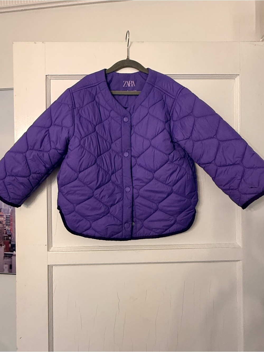 ZARA Kids Violet Quilted Puffer Jacket
